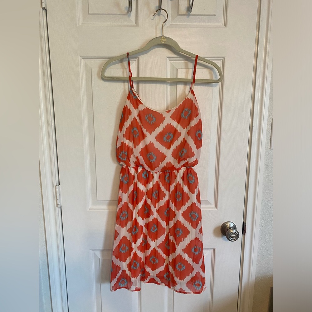Peach Geometrical Dress - S
